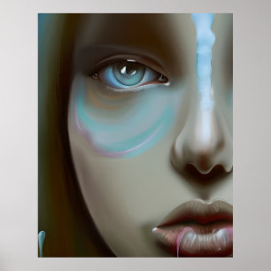 Women's Face AI Generated Artwork Poster