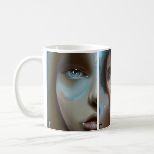 Womens Faces AI Generated Art Coffee Mug