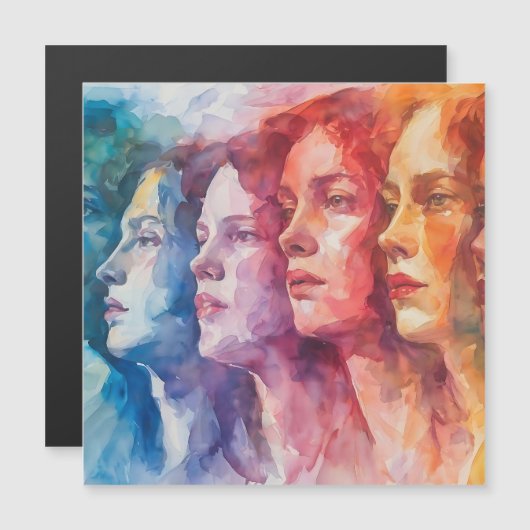 Women's Faces - Watercolor Painting (Front/Back)
