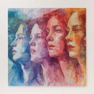 Women's Faces - Watercolor Painting Jigsaw Puzzle