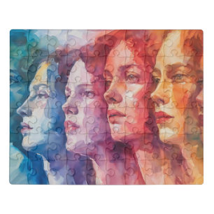 Women's Faces - Watercolor Painting Jigsaw Puzzle