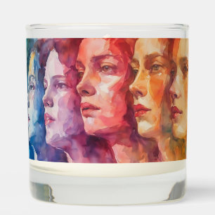 Women's Faces - Watercolor Painting Scented Candle