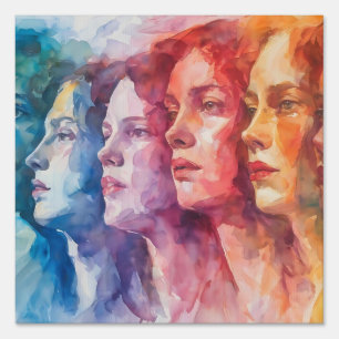 Women's Faces - Watercolor Painting Sign