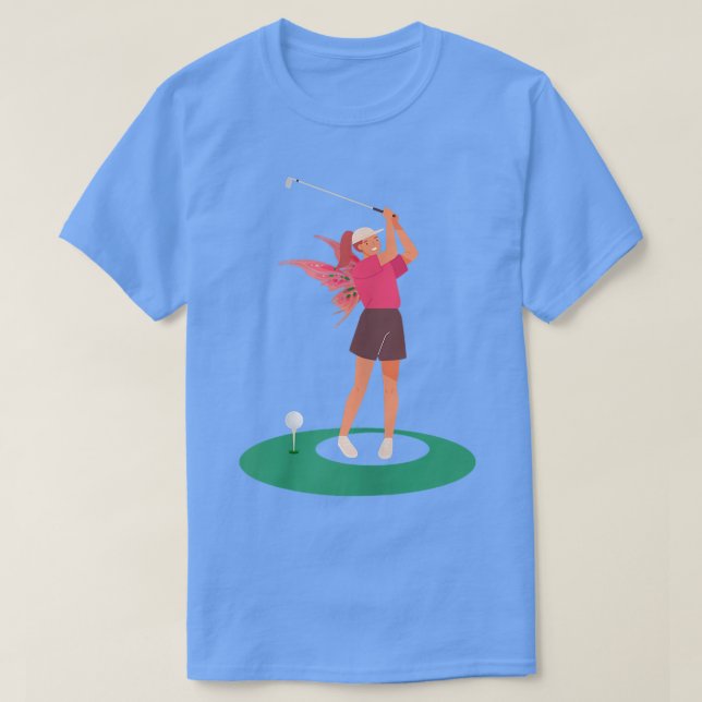 Womens Fairy Playing Golf Golfing Golfers Fairies  T-Shirt (Design Front)