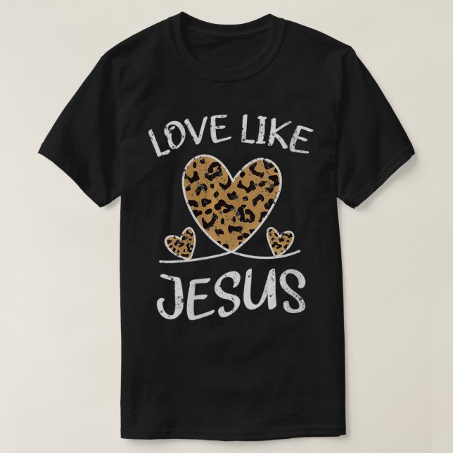 Womens Faith Bible Blessed Christian Cheeta Leopar T-Shirt (Design Front)