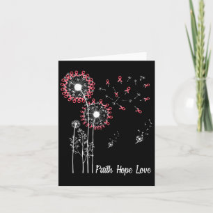 Womens Faith Hope Love Breast Cancer Dandelion Flo Card