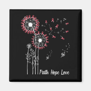 Womens Faith Hope Love Breast Cancer Dandelion Flo Magnet