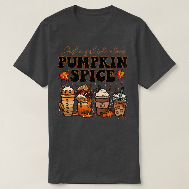Womens Fall Coffee Pumpkin Spice Latte Iced Warm A T-Shirt (Design Front)