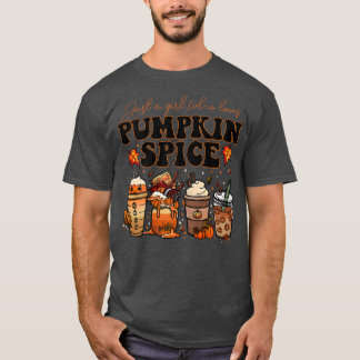 Womens Fall Coffee Pumpkin Spice Latte Iced Warm A T-Shirt