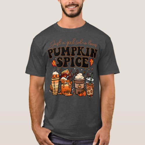 Womens Fall Coffee Pumpkin Spice Latte Iced Warm A T_Shirt