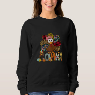 Womens Fall Turkey Gammy Thanksgiving Doodle Gr Sweatshirt