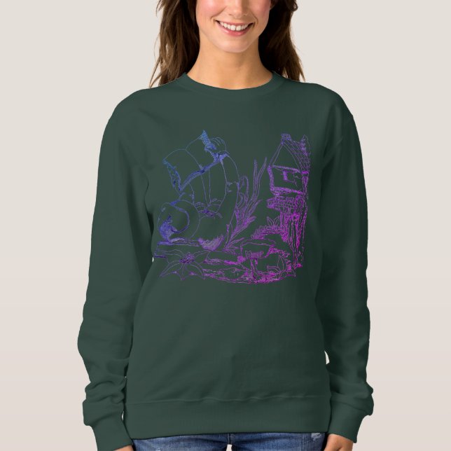 Women's Fancy Designed "Elf Manor" Crewneck Sweatshirt (Front)