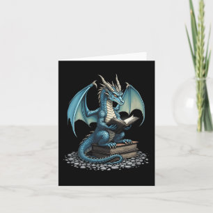 Womens Fantasy Dragon Reading Magical Book Lover H Card