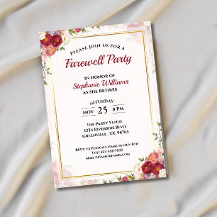 Women's Farewell Party Elegant Floral Bouquet Invitation