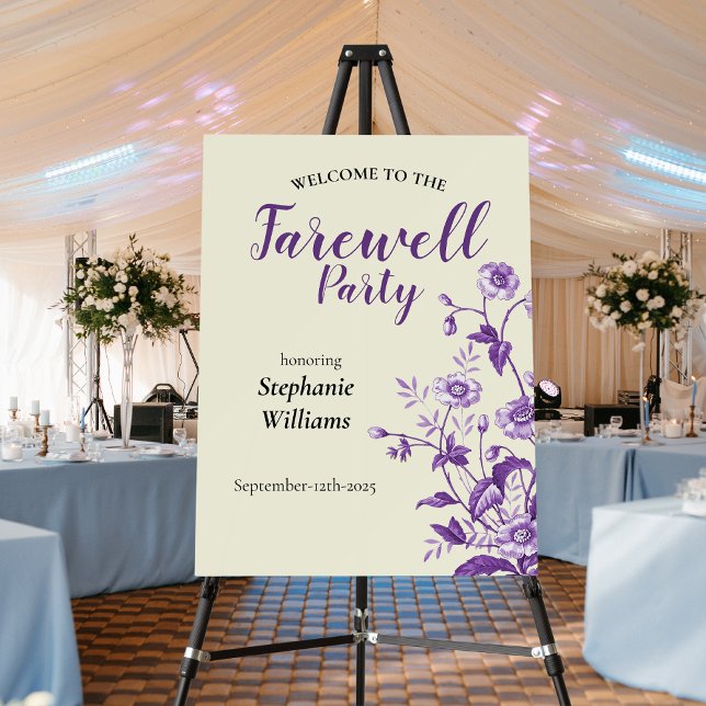 Women's Farewell Party Lavender Wildflower Foam Board (Creator Uploaded)