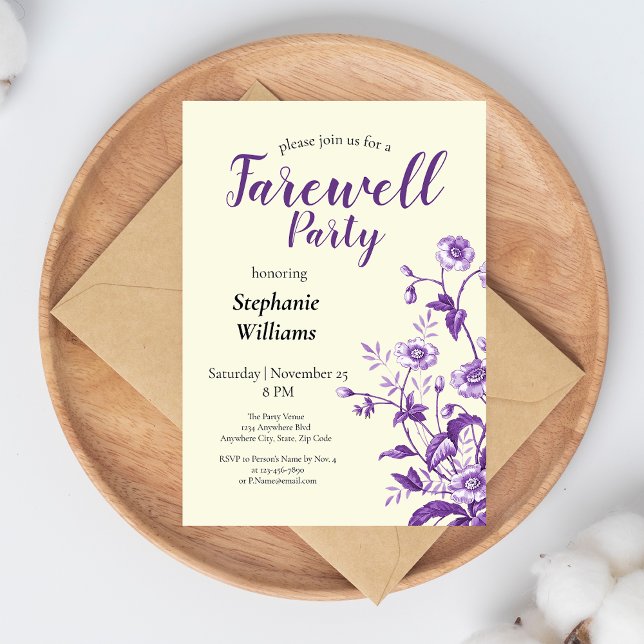 Women's Farewell Party Lavender Wildflower  Invitation (Creator Uploaded)