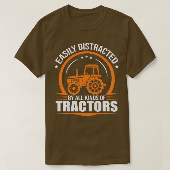 Womens Farmer and easily distracted by all kinds o T-Shirt (Design Front)