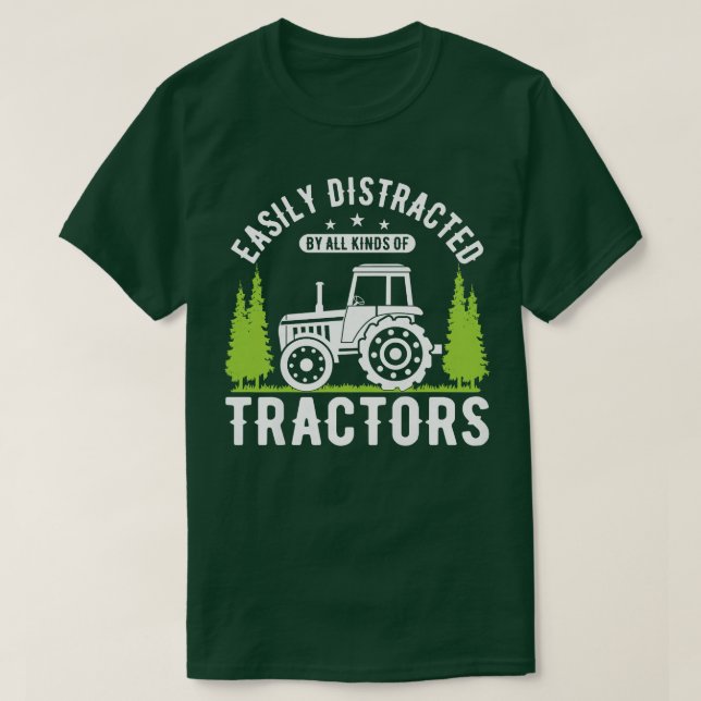 Womens Farmer is easily distracted by all kinds of T-Shirt (Design Front)
