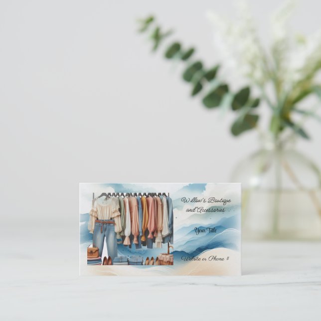 Women's Fashion Boutique Accessories Business Card (Standing Front)