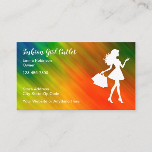 Womens Fashion Retail Store Business Cards