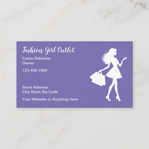 Womens Fashion Retail Store Business Cards