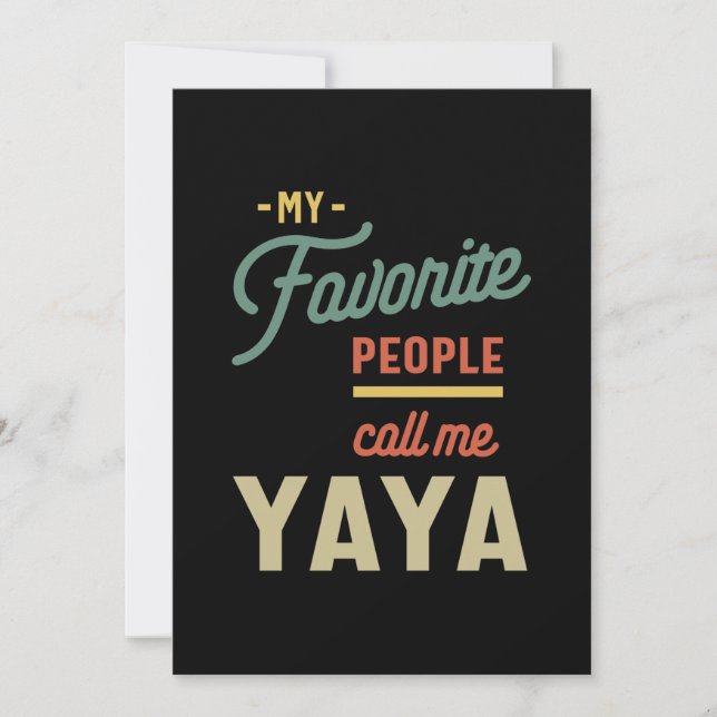 Womens Favorite Yaya Grandma Gift Invitation (Front)