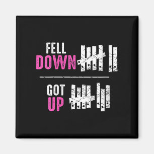Womens Fell Down Got Up Motivational Funny Sitive  Magnet