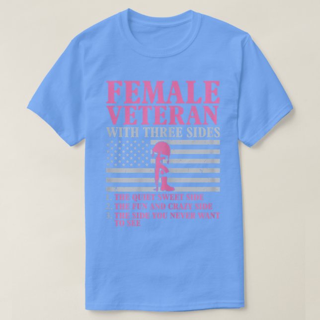 Womens Female Veteran with Three Sides Women Veter T-Shirt (Design Front)