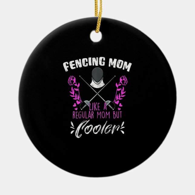 Womens Fencing Mother´s Day Mom Love Ceramic Ornament (Front)