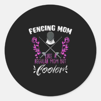 Womens Fencing Mother´s Day Mom Love Classic Round Sticker
