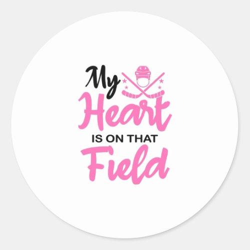 Womens Field Hockey T_Shirt Classic Round Sticker