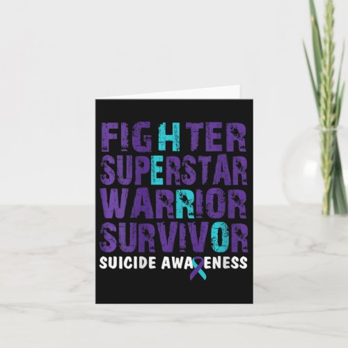 Womens Fighter Survivor Suicide Awareness Mental H Card