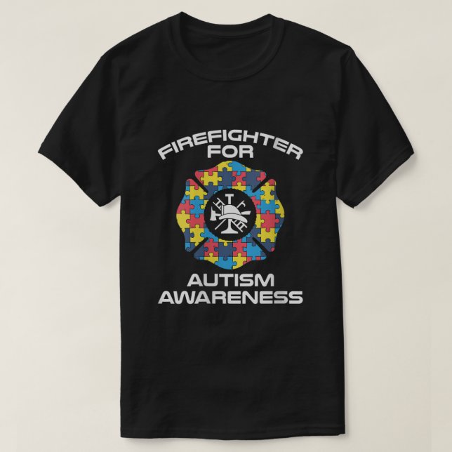Womens Firefighter Autism Apparel  Best Firefighte T-Shirt (Design Front)