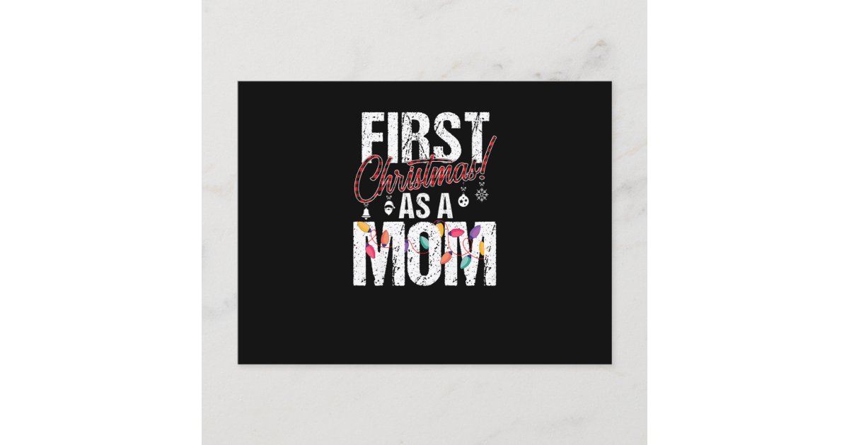 Womens First Christmas As a Mom Xmas Lights 2021 M Postcard Zazzle
