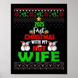Womens First Christmas With My Hot New Wife 2025 C Poster