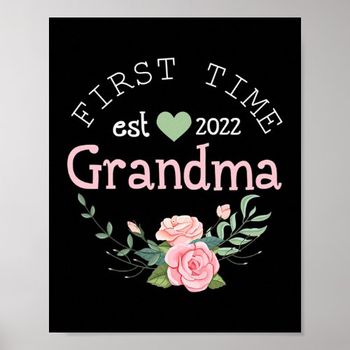 Womens First Time Grandma Est 2022 Promoted To Poster