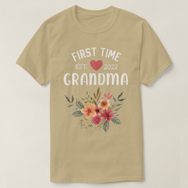 Womens First Time Grandma Est  T-Shirt (Design Front)