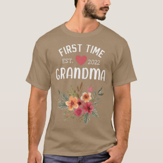 Womens First Time Grandma Est  T-Shirt