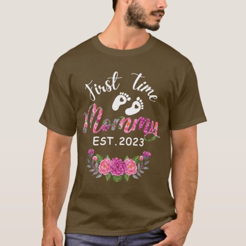 Womens First Time Mommy Est 2023 New Mommy 2023 Ne T_Shirt
