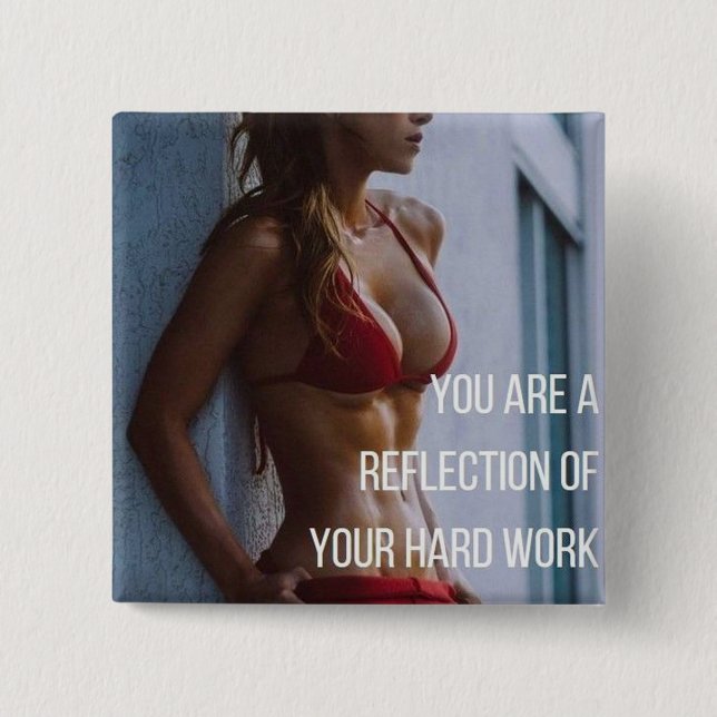 Women's Fitness Inspirational Words - Hard Work Button (Front)