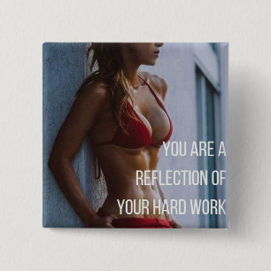 Women's Fitness Inspirational Words - Hard Work Button