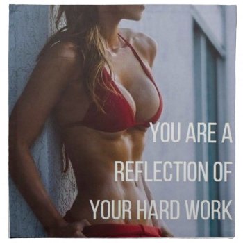 Women's Fitness Inspirational Words - Hard Work Cloth Napkin by physicalculture at Zazzle