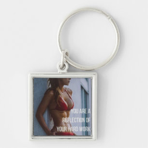 Women's Fitness Inspirational Words - Hard Work Keychain