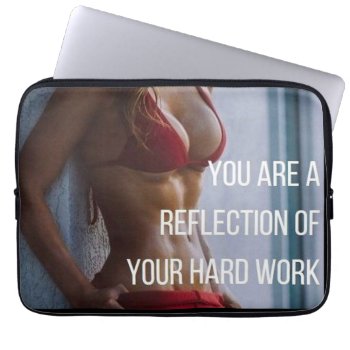 Women's Fitness Inspirational Words - Hard Work Laptop Sleeve by physicalculture at Zazzle