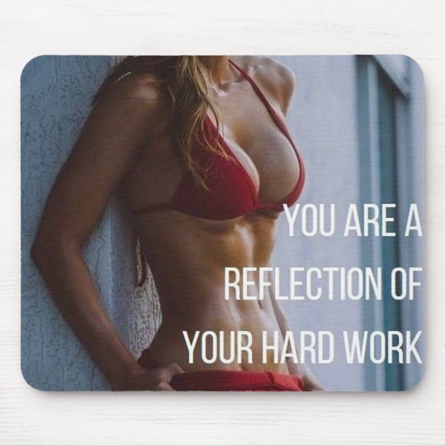 Women's Fitness Inspirational Words - Hard Work Mouse Pad (Front)