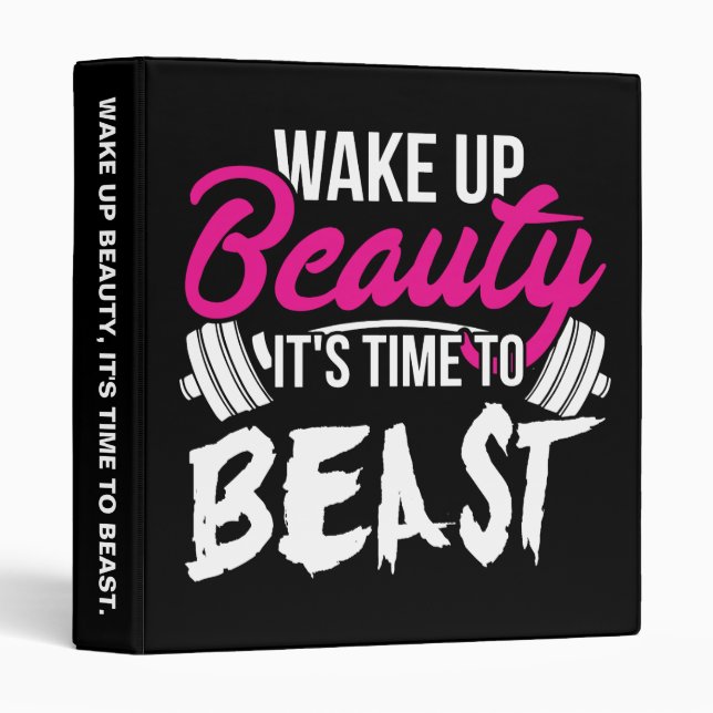 Women's Fitness - Wake Up Beauty, Time To Beast Binder (Front/Spine)