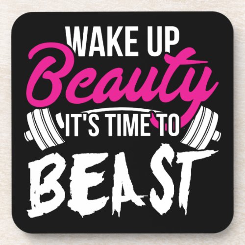 Womens Fitness _ Wake Up Beauty Time To Beast Coaster