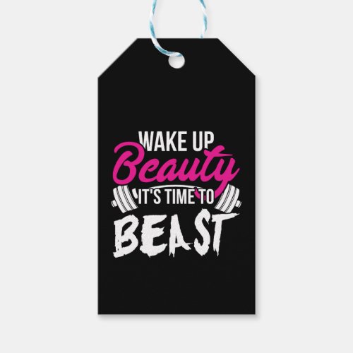 Womens Fitness _ Wake Up Beauty Time To Beast Gift Tags