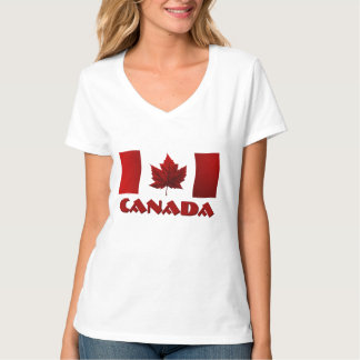 Women's Fitted Canada Flag T-Shirt Souvenir Shirts
