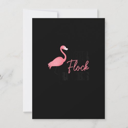 Womens Flamingo Our Flock Rocks Funny Girls Matchi Invitation